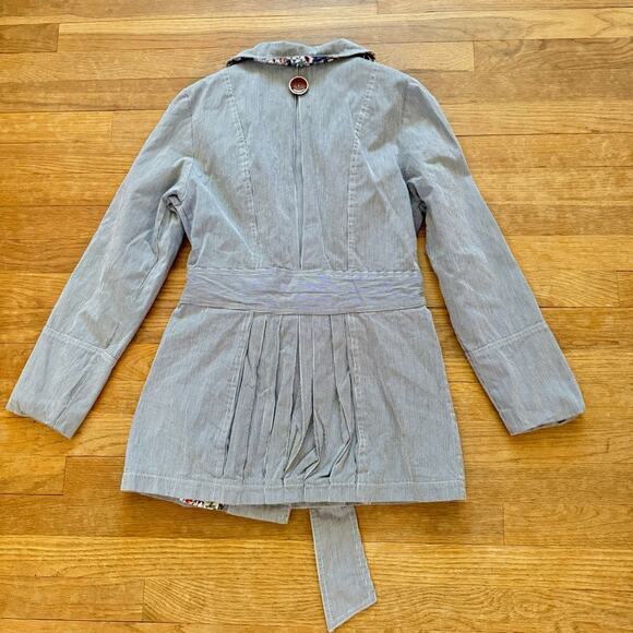 Ruff Hewn pinstripe belted utility lightweight jacket size small S
 b31 - Picture 6 of 6